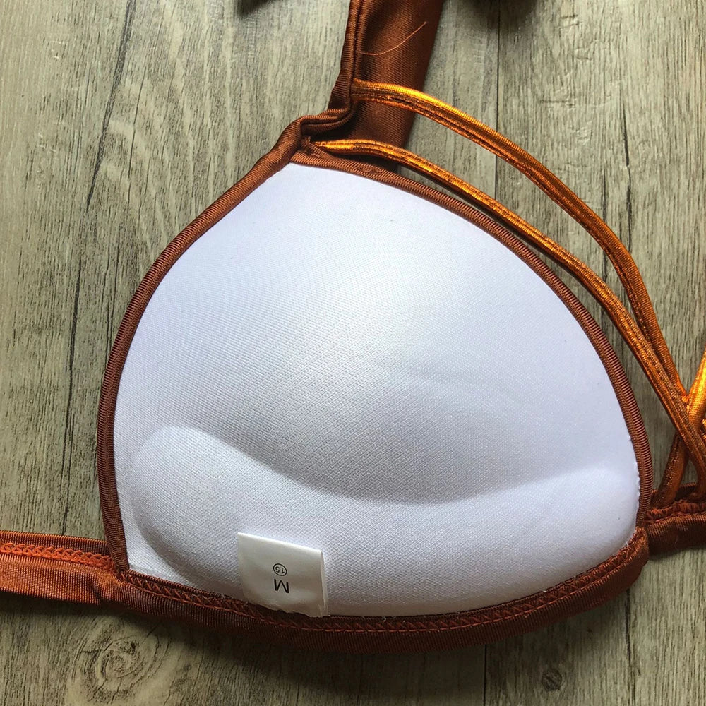 Bikini Halter Push Up Bonnets Plongeants – 2 Pièces