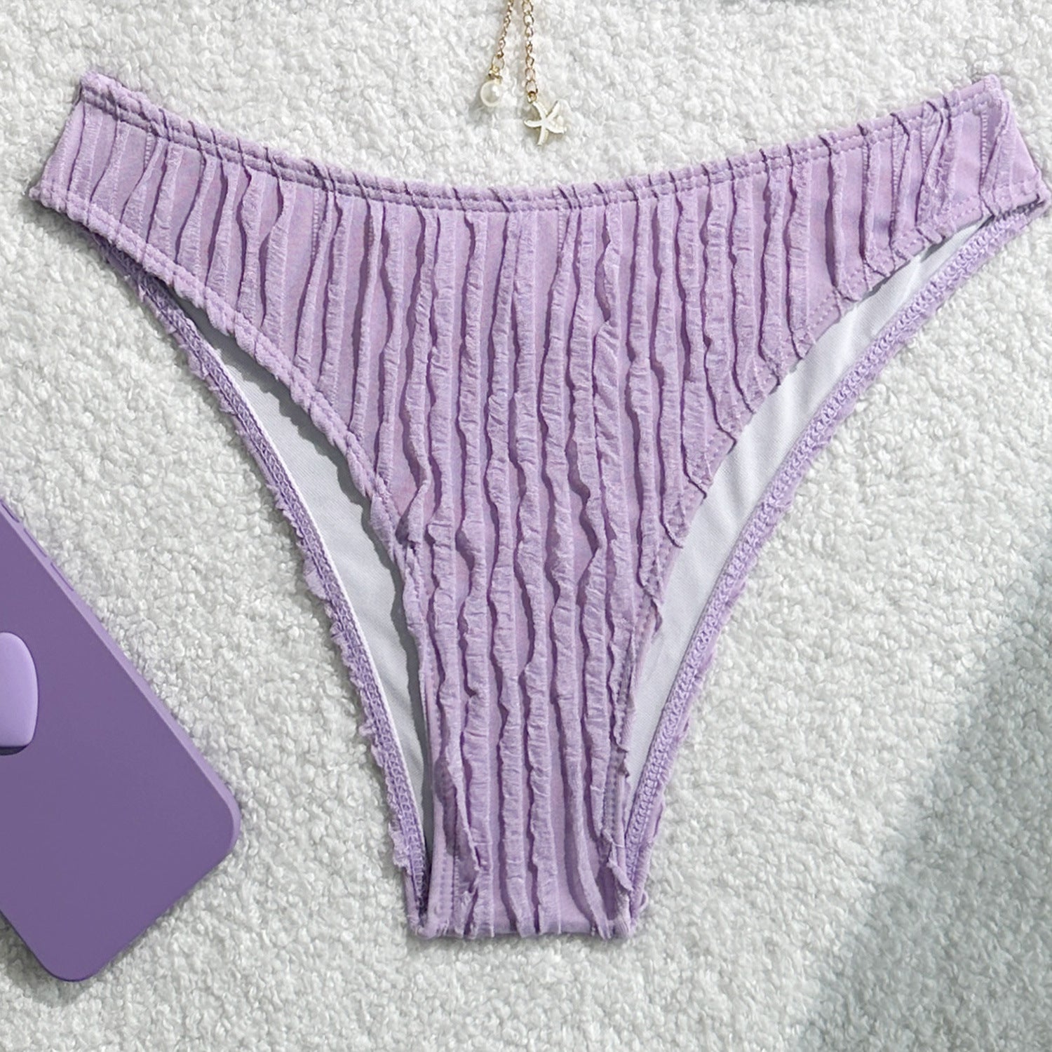 Bikini Halter Froncé Volants 2 Pièces – Coupe Haute Brésilienne