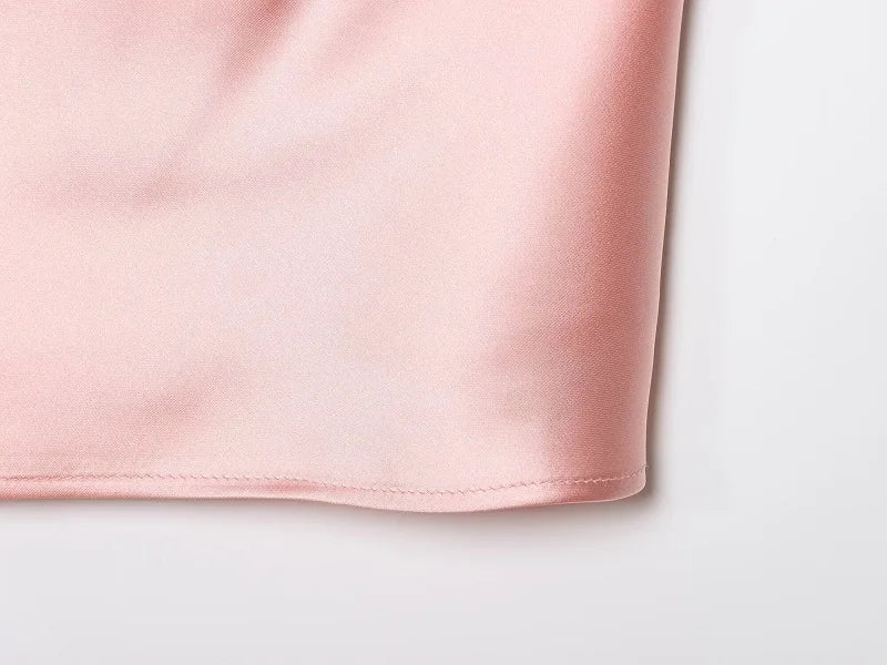 Top Halter Satin Dos Nu – Camisole Élégante Été Femme