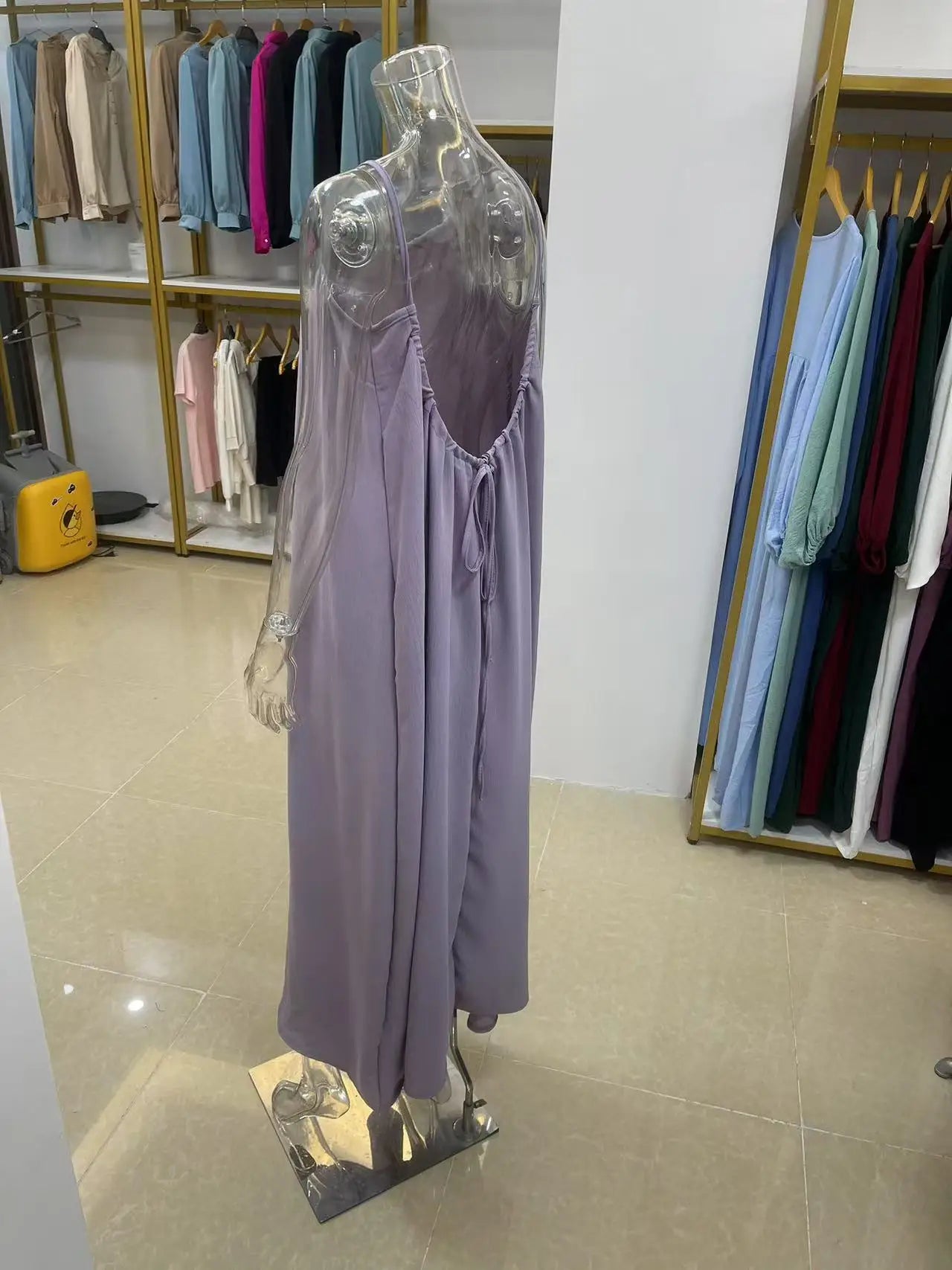 Robe Maxi Ample Sans Bretelles Dos Nu – Confort & Style