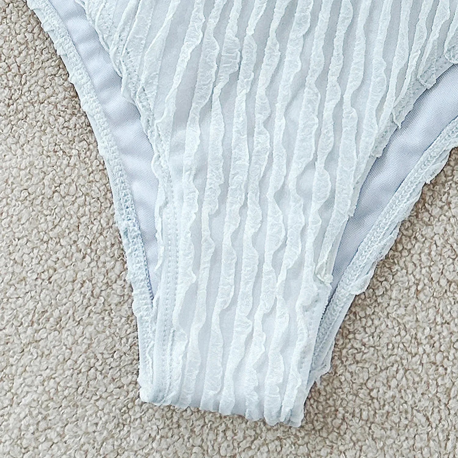 Bikini Halter Froncé Volants 2 Pièces – Coupe Haute Brésilienne