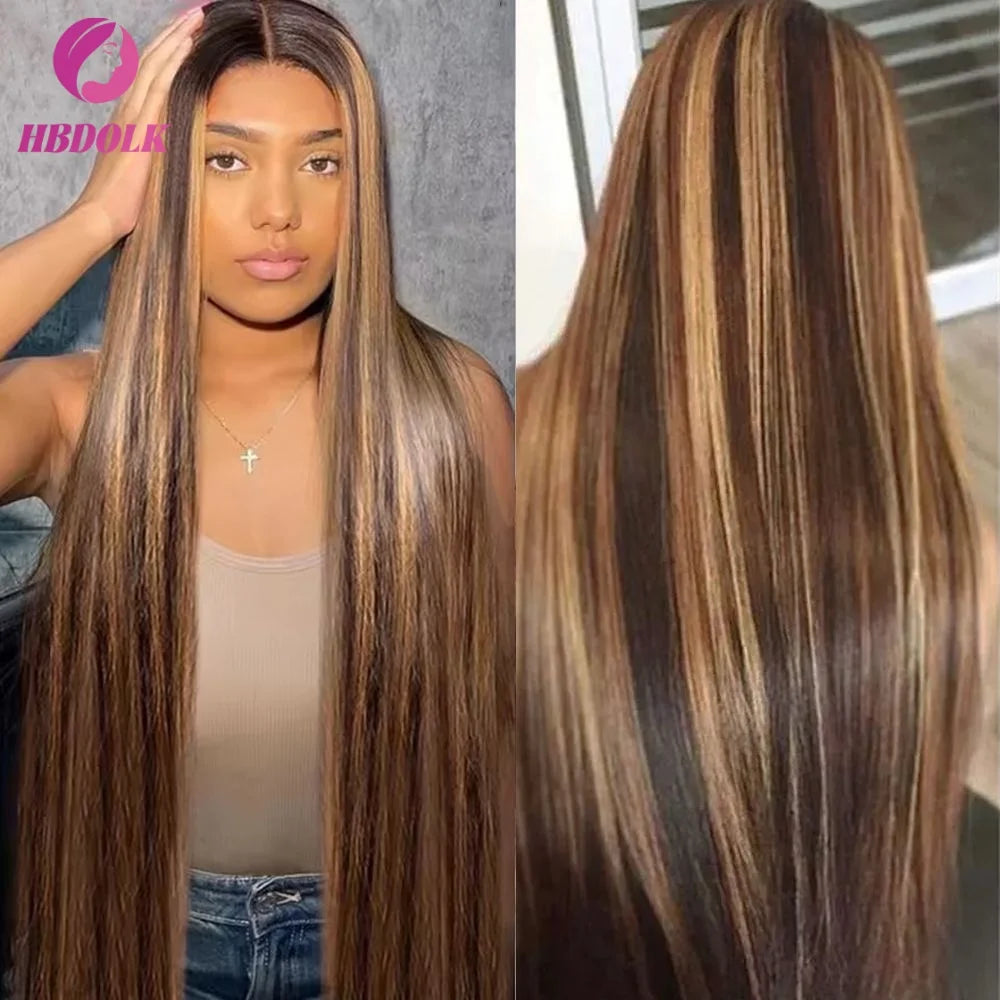 Perruque Lace Front Bone Straight Miel 4/27 – 5x5 & 13x4
