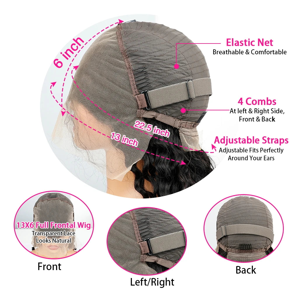 Perruque Lace Front HD Body Wave Brun Chocolat – 46 Pouces