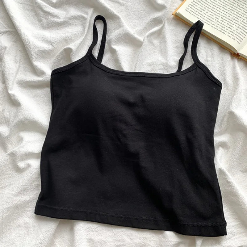 Camisole Bretelles Fines avec Coussinets Intégrés