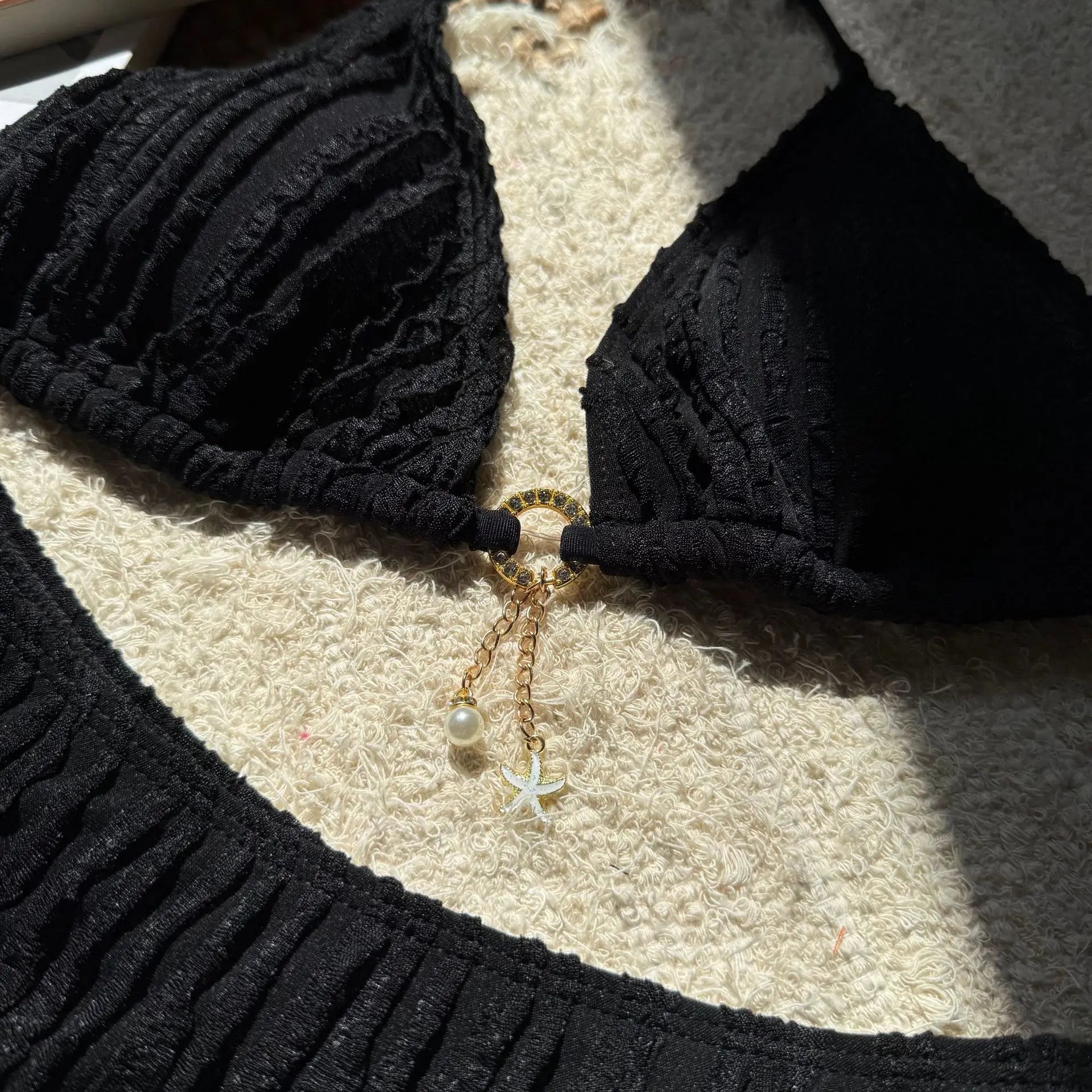 Bikini Halter Froncé Volants 2 Pièces – Coupe Haute Brésilienne