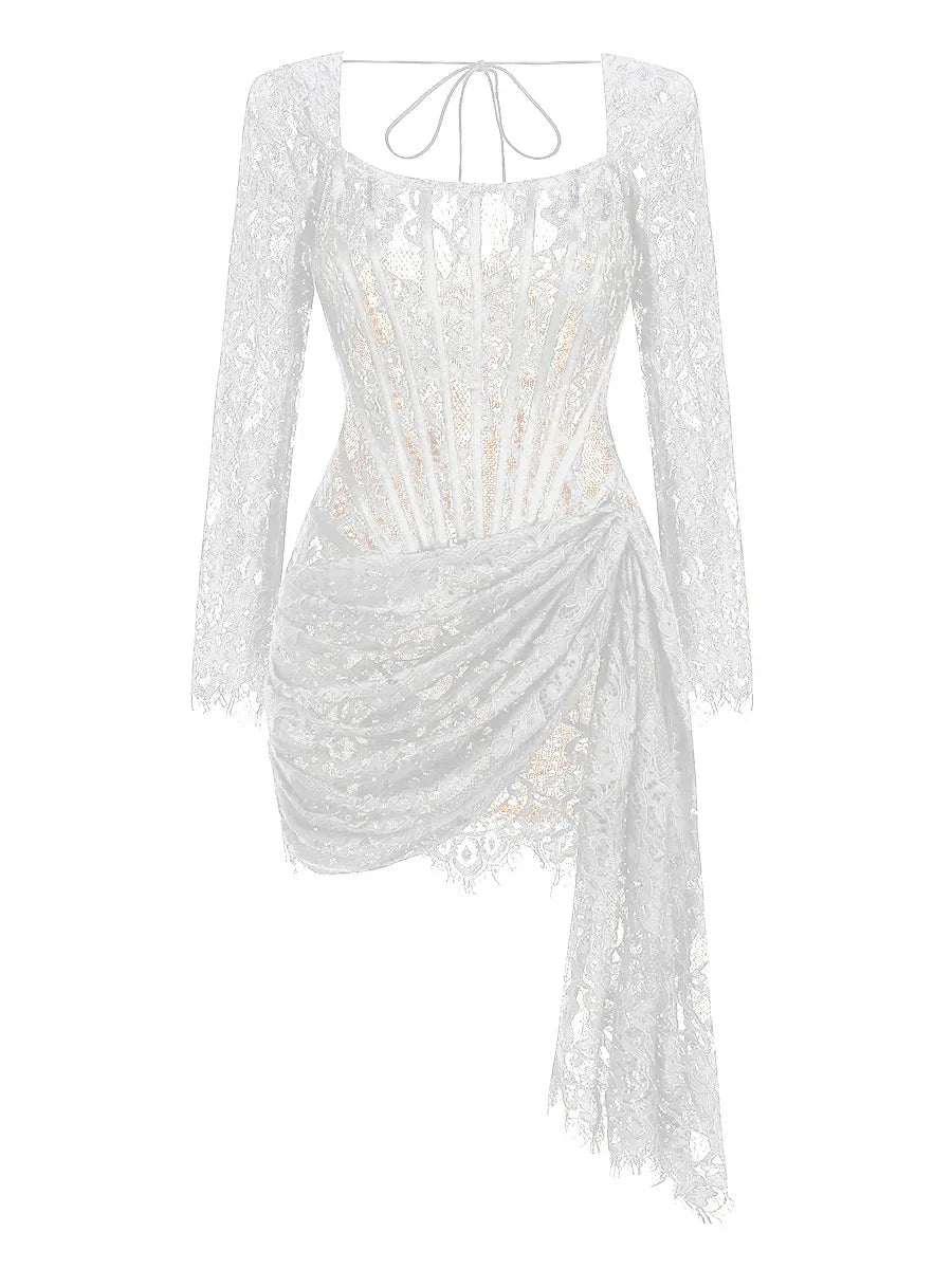 Robe de Soirée Dentelle Bustier Slim – Élégance & Sophistication