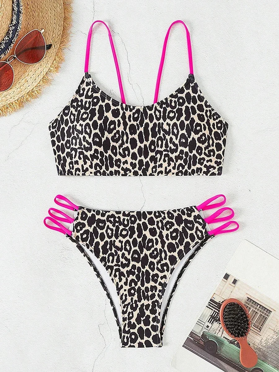 Bikini Leopard Taille Haute Micro 2 Pieces – Maillot de Bain