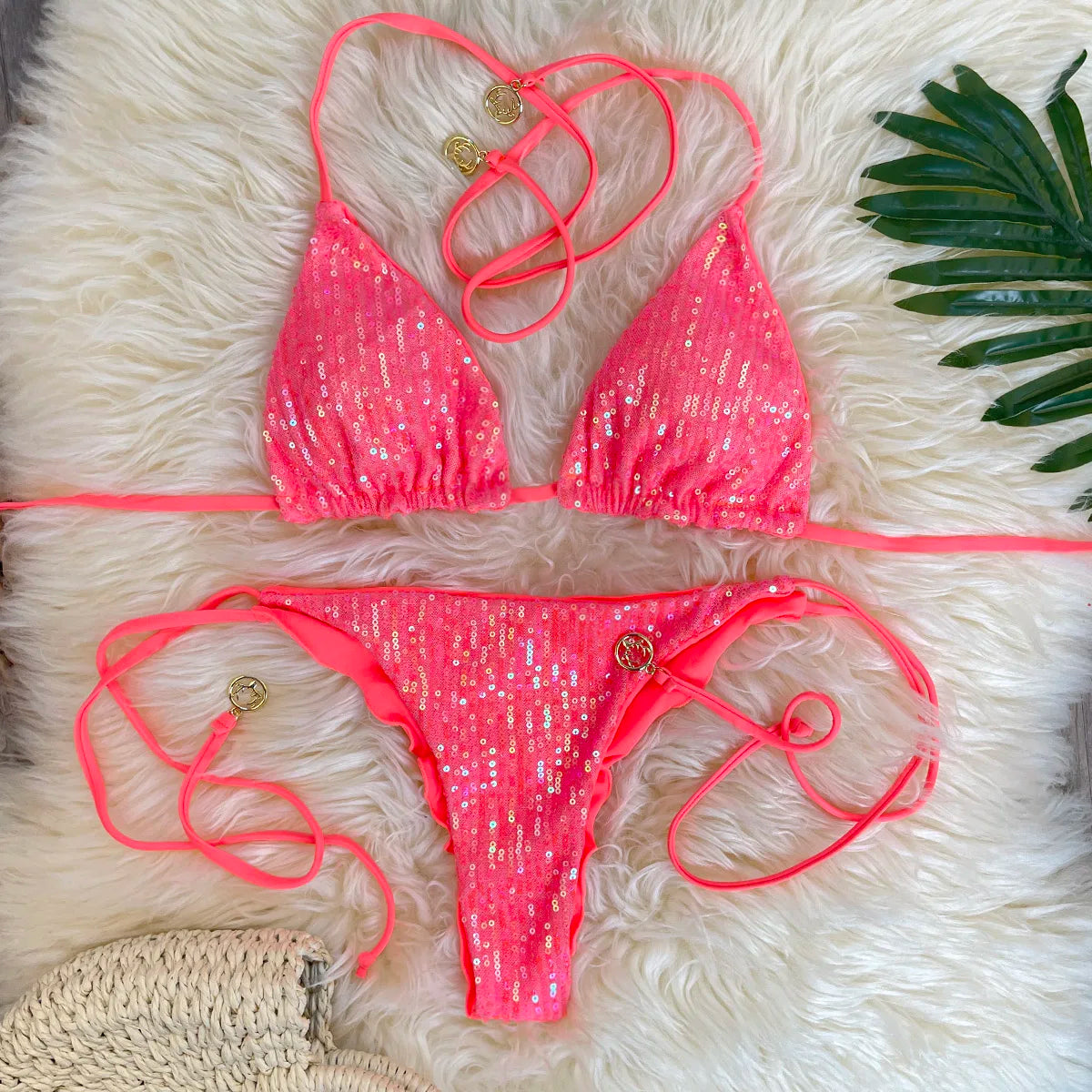 Bikini Pailleté 2 Pièces Étincelant – Maillot de Bain Festif