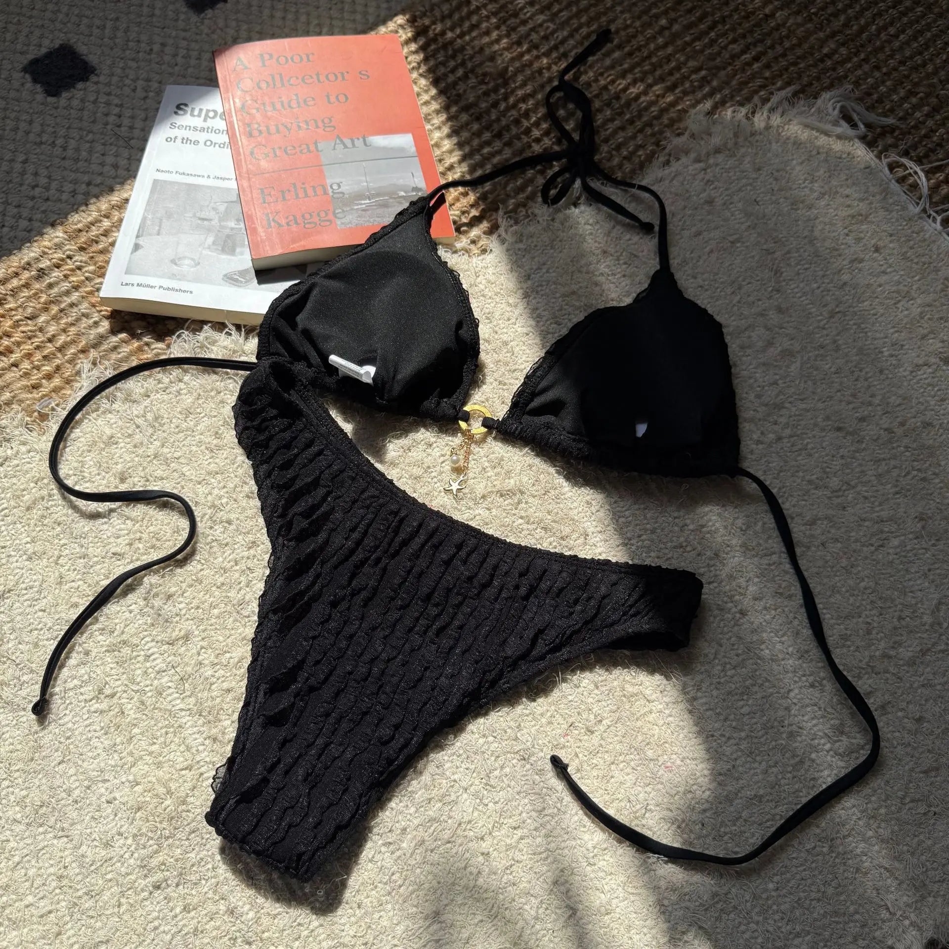 Bikini Halter Froncé Volants 2 Pièces – Coupe Haute Brésilienne