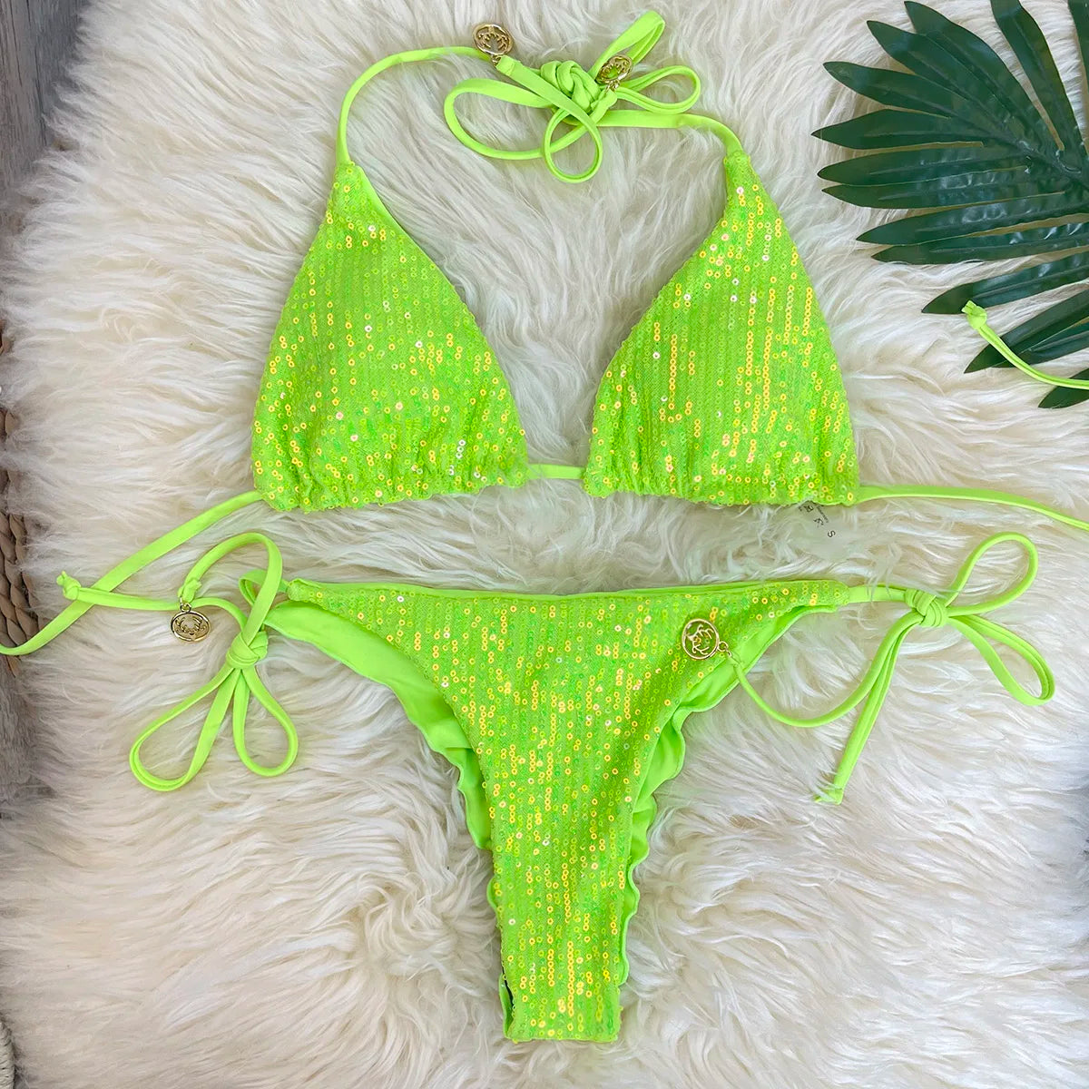 Bikini Pailleté 2 Pièces Étincelant – Maillot de Bain Festif