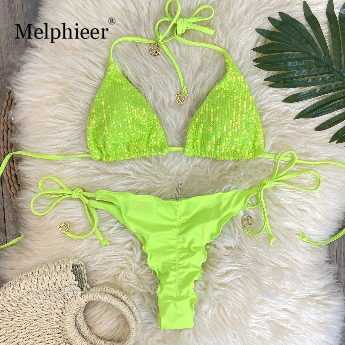 Bikini Pailleté 2 Pièces Étincelant – Maillot de Bain Festif