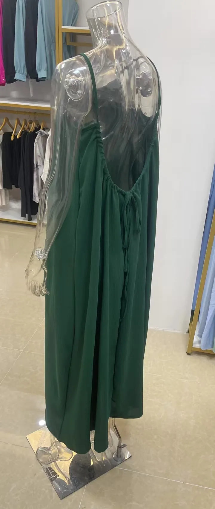 Robe Maxi Ample Sans Bretelles Dos Nu – Confort & Style