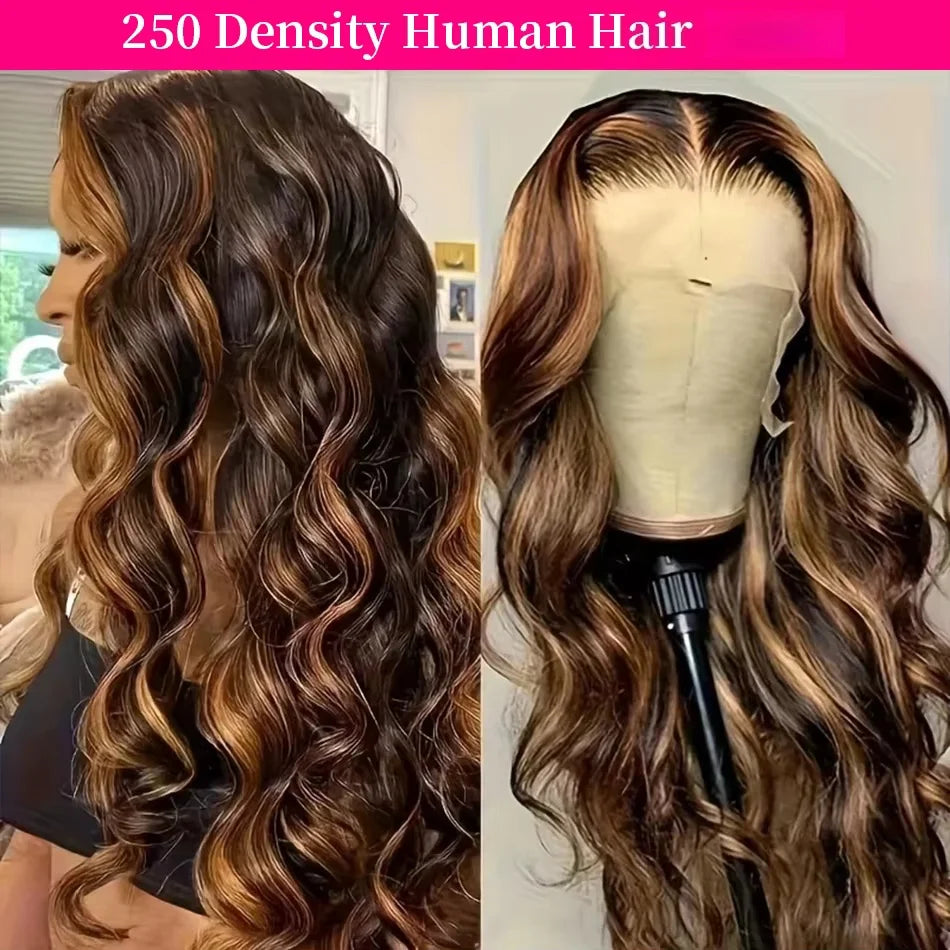 Perruque Lace Front HD Body Wave Miel 4/27 – 13x4 & 13x6