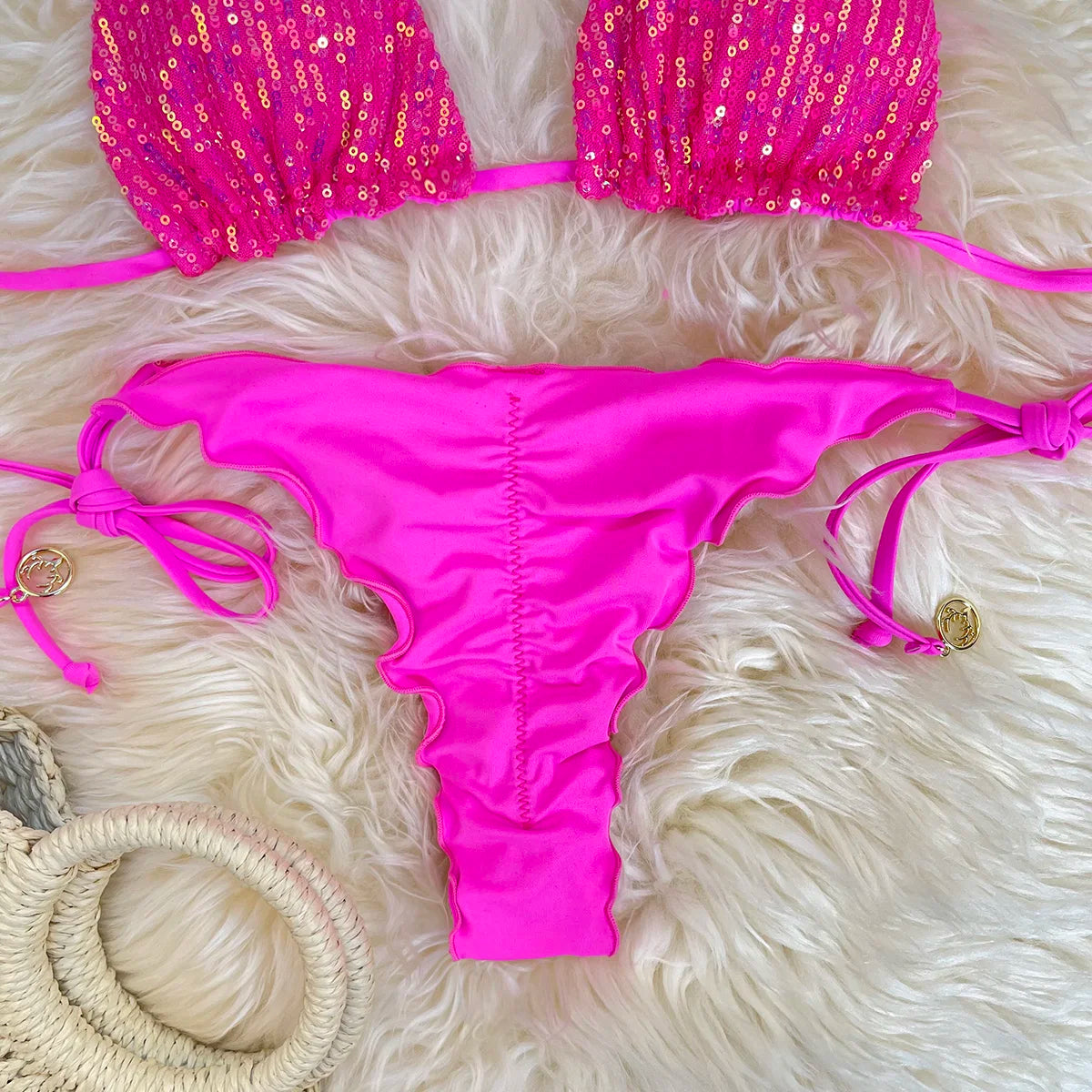 Bikini Pailleté 2 Pièces Étincelant – Maillot de Bain Festif