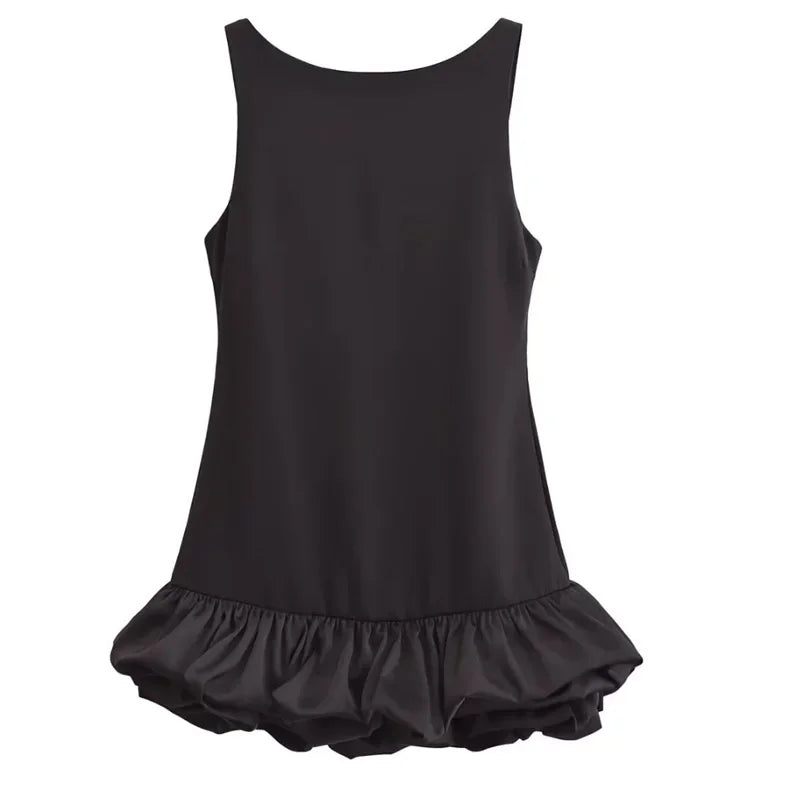 Mini Vestito Bodycon Schiena Scoperta Volant - Sera & Club