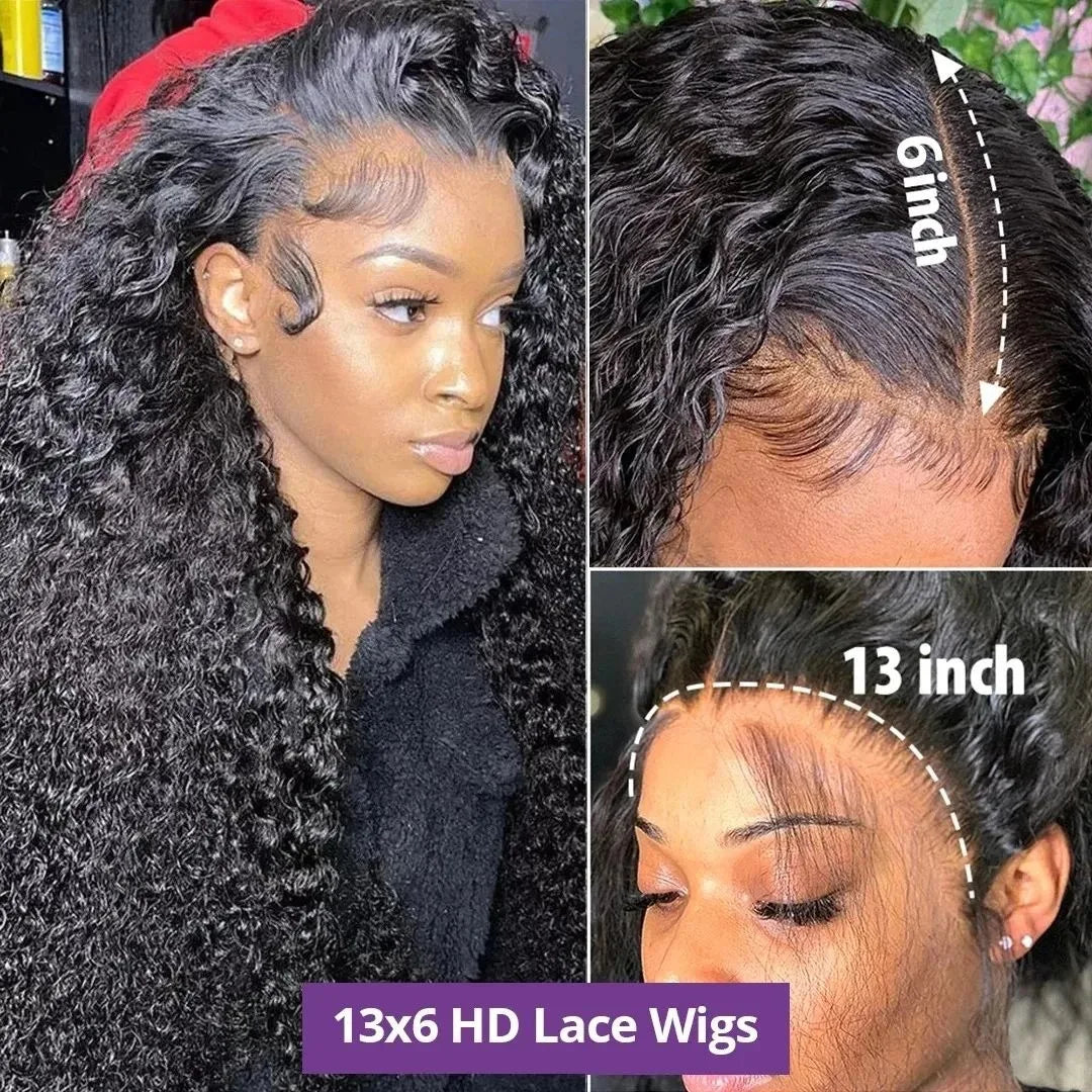 Perruque Lace Front Bouclée Brésilienne HD – 13x4 & 13x6