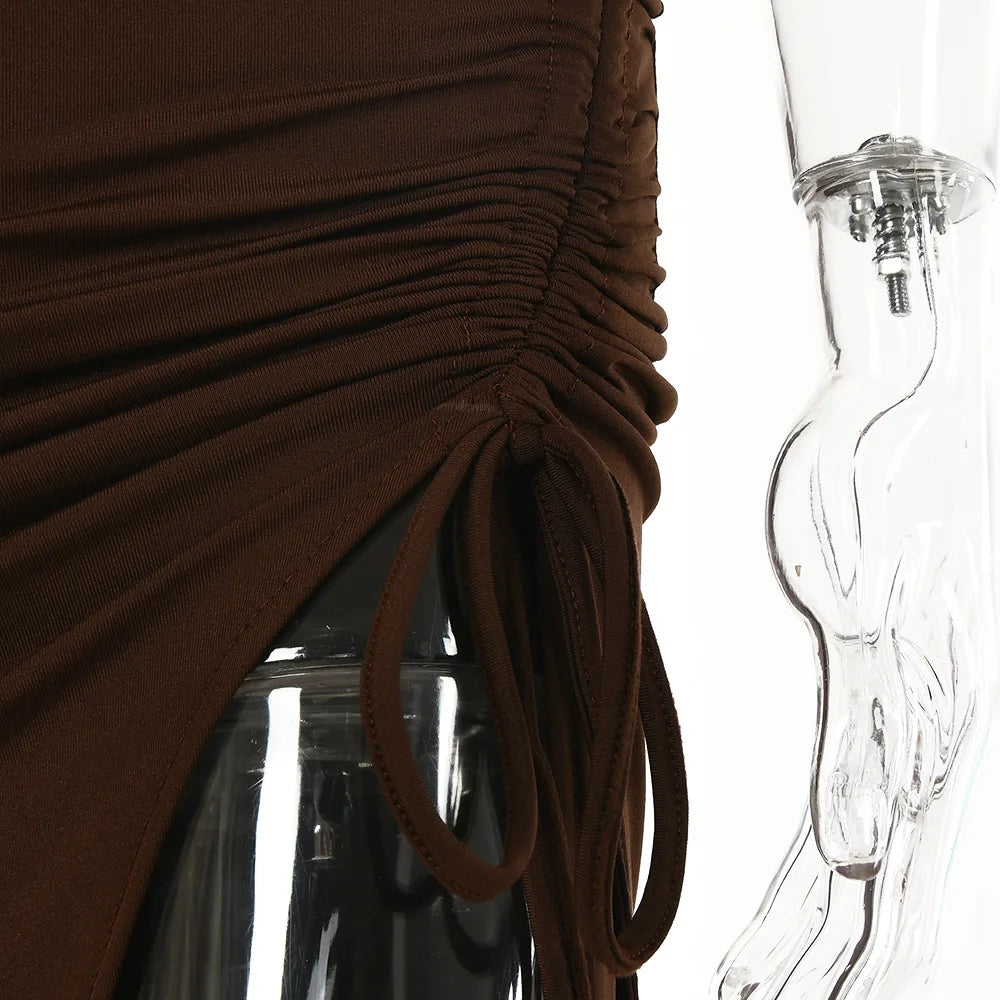 Sleeveless Bodycon Backless V-Neck Midi Dress - Slim Night Club