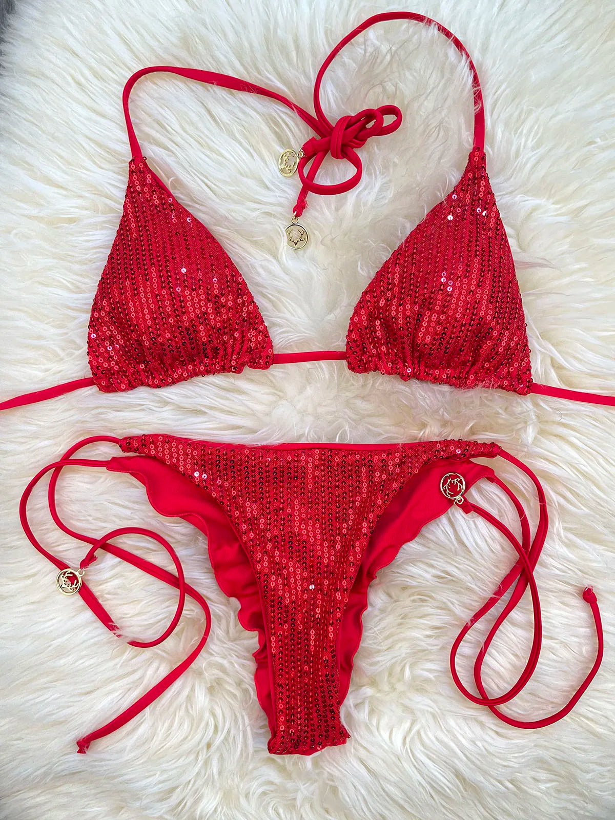 Bikini Pailleté 2 Pièces Étincelant – Maillot de Bain Festif