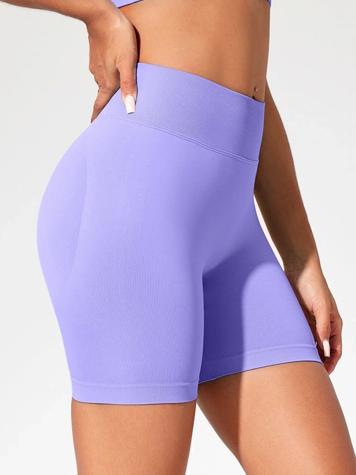 Short Yoga Taille Haute Seamless – Coloris Uni Femme