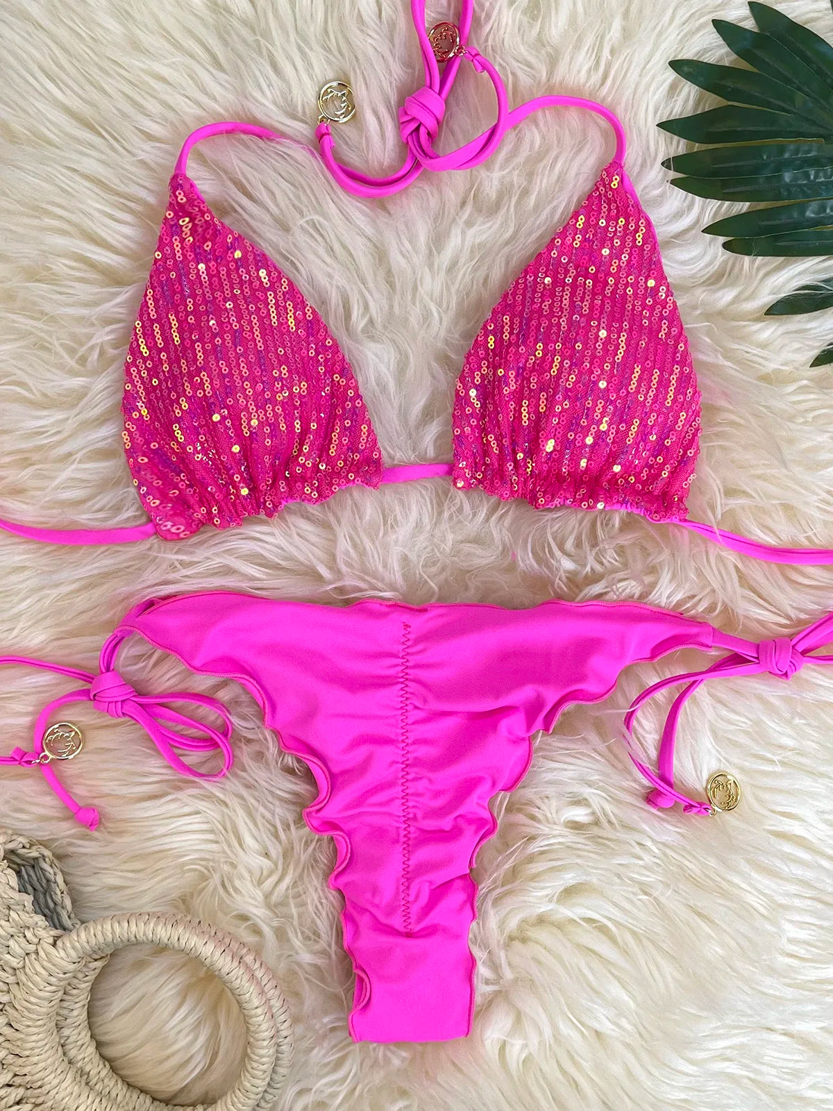 Bikini Pailleté 2 Pièces Étincelant – Maillot de Bain Festif