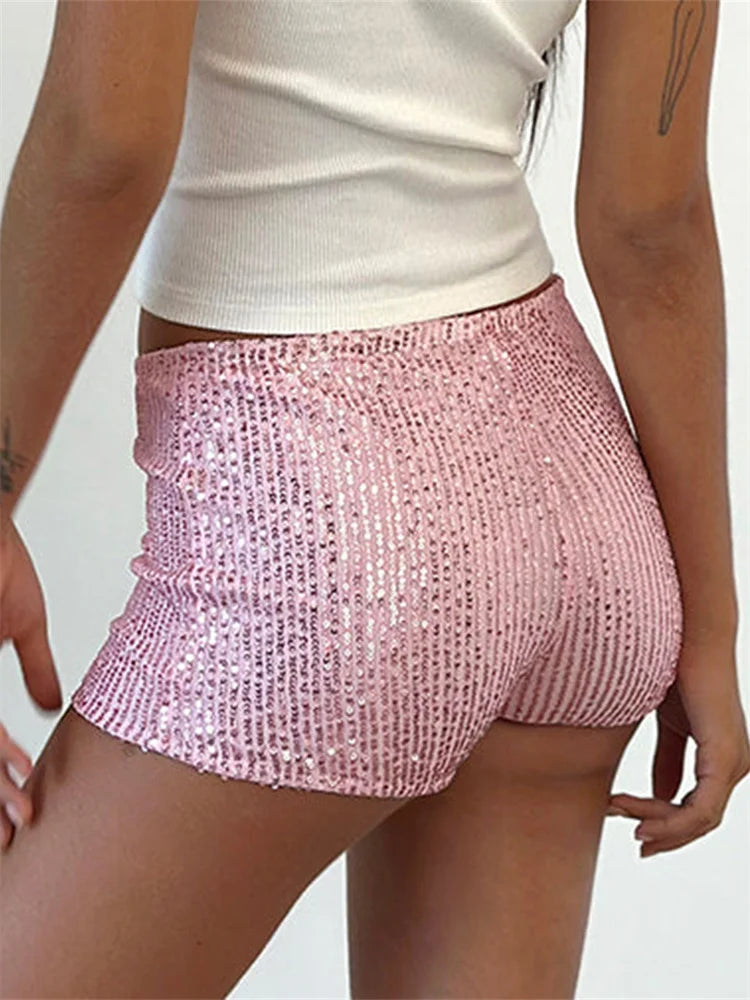 Short Pailleté Taille Basse Élastique – Streetwear & Soirée