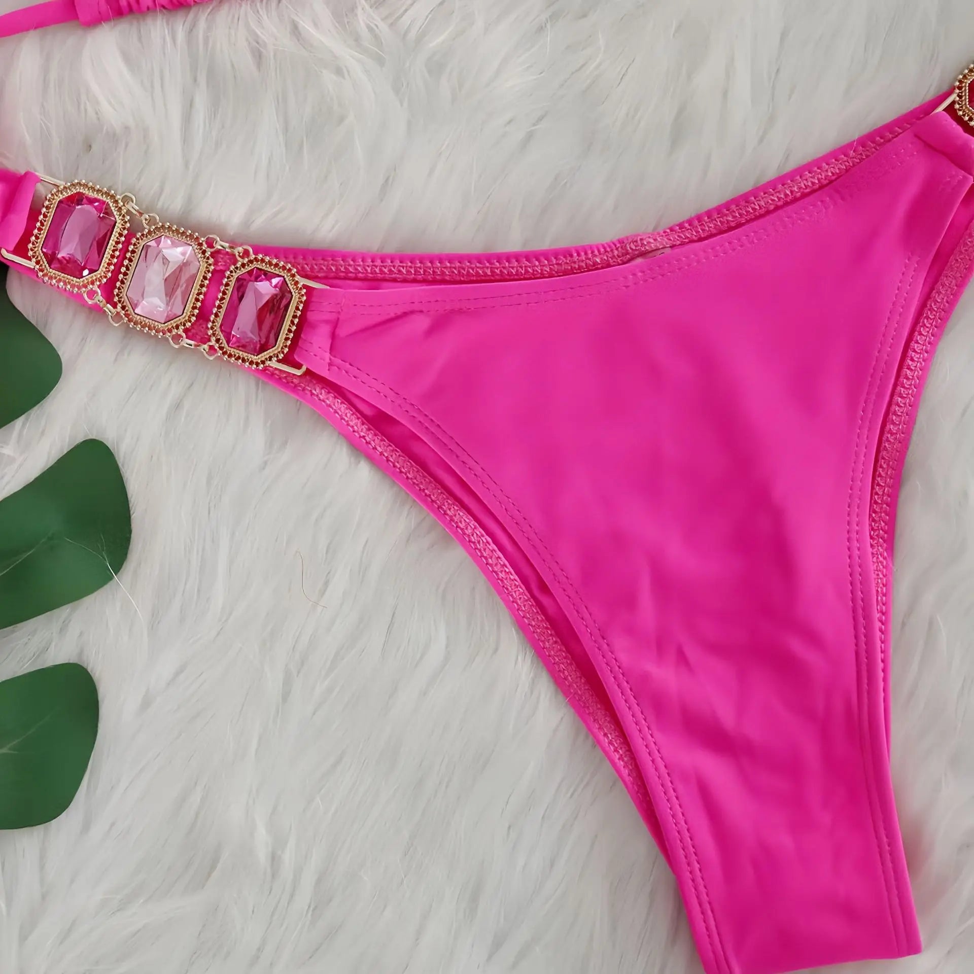 Bikini 2 Pieces Push Up avec Strass - Maillot de Bain Femme
