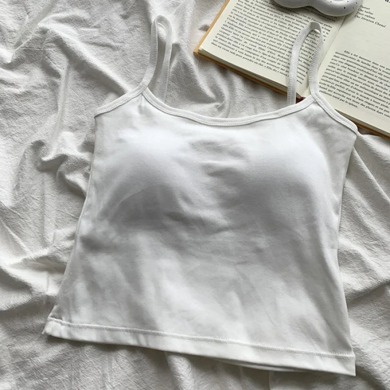 Camisole Bretelles Fines avec Coussinets Intégrés