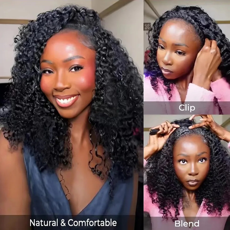Demi-Perruque Afro Kinky Curly 3-en-1 Bandeau – 250 & 300%