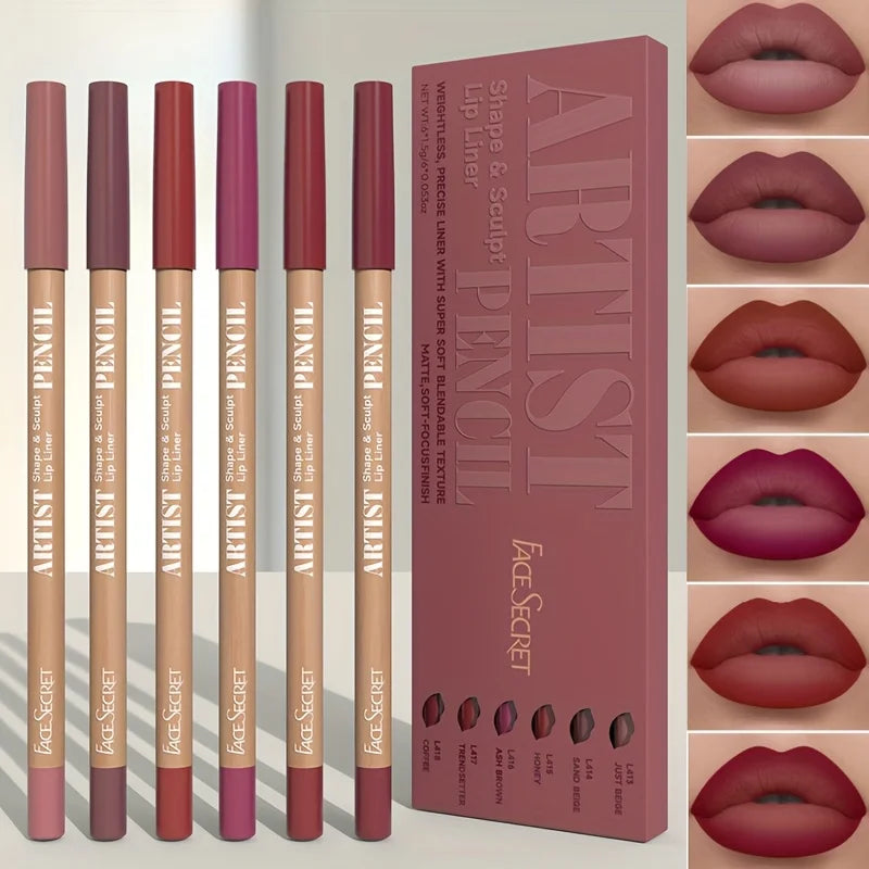 Set 6 Matite Labbra Matte Velluto Waterproof