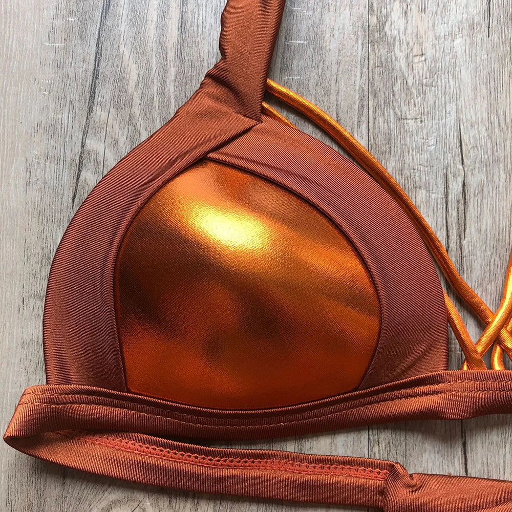 Bikini Halter Push Up Bonnets Plongeants – 2 Pièces