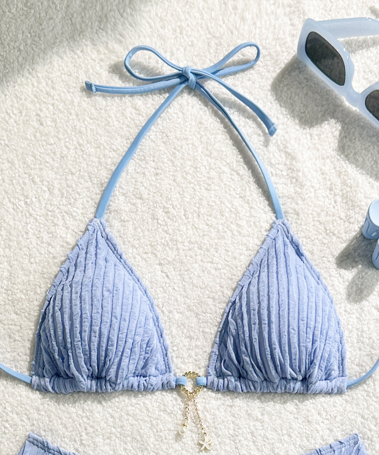 Bikini Halter Froncé Volants 2 Pièces – Coupe Haute Brésilienne