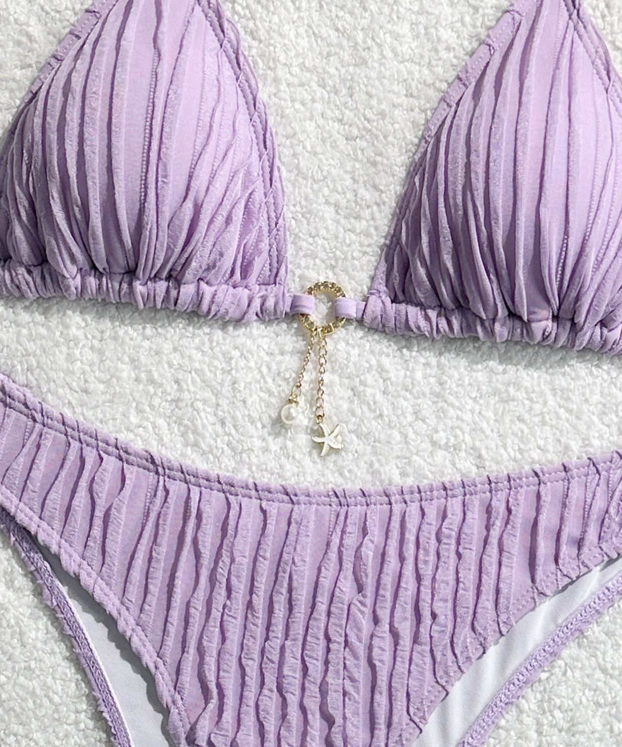 Bikini Halter Froncé Volants 2 Pièces – Coupe Haute Brésilienne