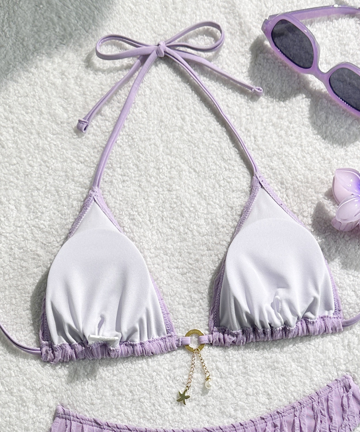 Bikini Halter Froncé Volants 2 Pièces – Coupe Haute Brésilienne