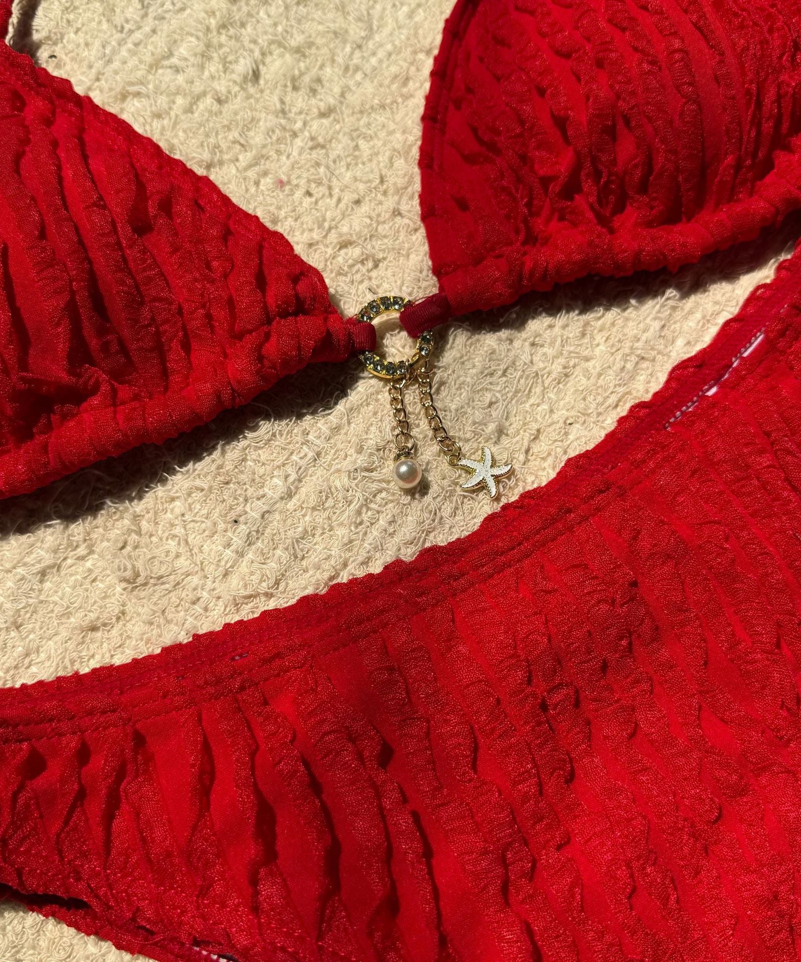 Bikini Halter Froncé Volants 2 Pièces – Coupe Haute Brésilienne