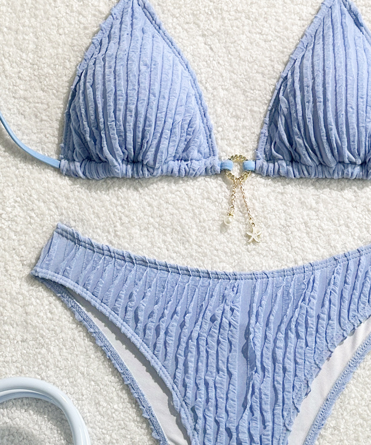 Bikini Halter Froncé Volants 2 Pièces – Coupe Haute Brésilienne