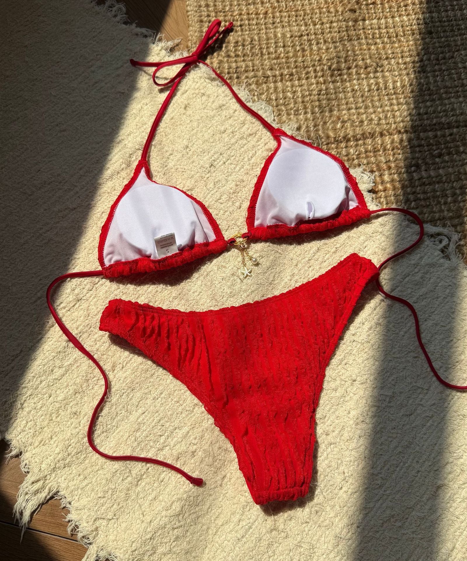 Bikini Halter Froncé Volants 2 Pièces – Coupe Haute Brésilienne