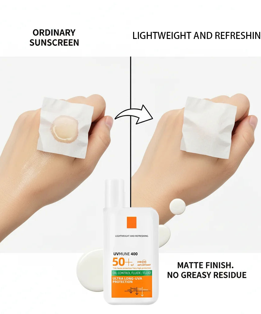 SPF50+ Sunscreen Lotion Lightweight Non-Greasy UV Protection Face Body Sunscreen Lasting Moisturizing Refreshing Sunburn Defense