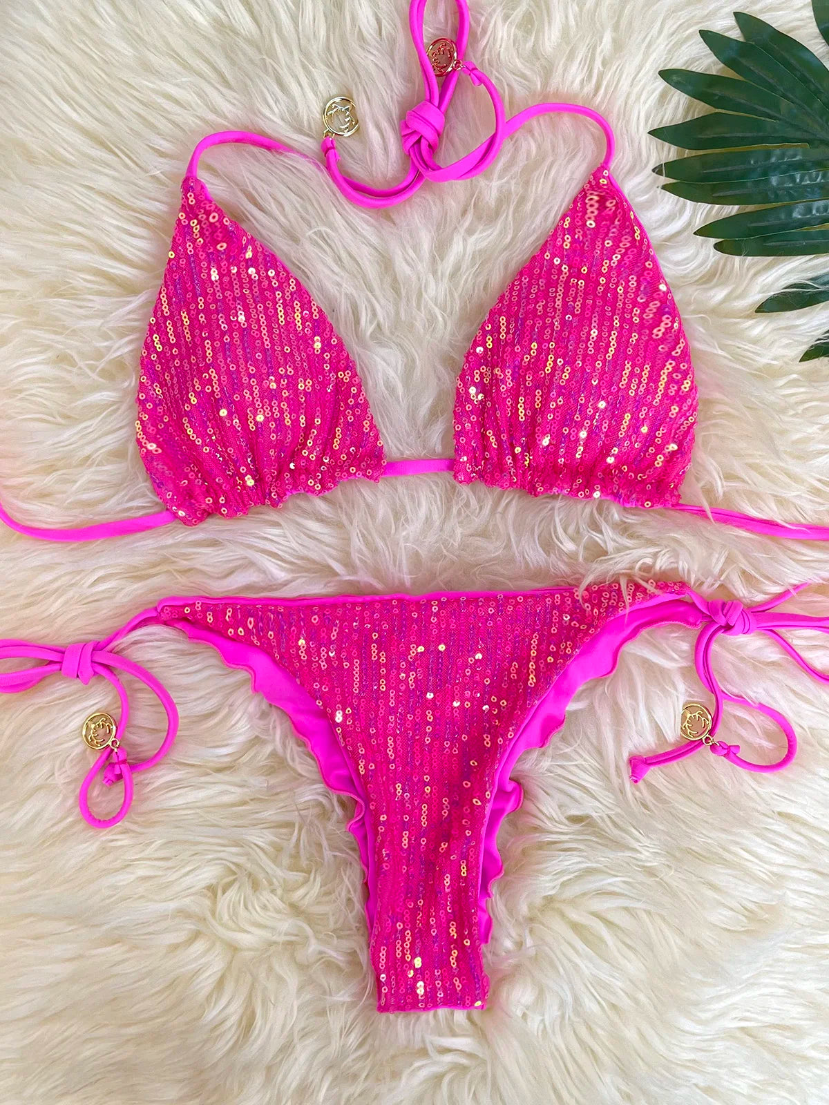 Bikini Pailleté 2 Pièces Étincelant – Maillot de Bain Festif