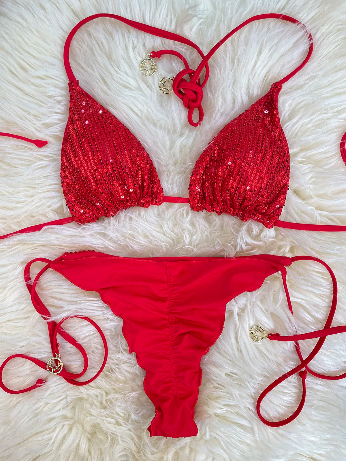 Bikini Pailleté 2 Pièces Étincelant – Maillot de Bain Festif