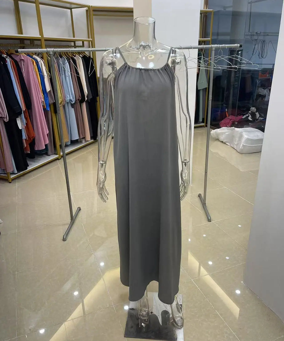 Robe Maxi Ample Sans Bretelles Dos Nu – Confort & Style