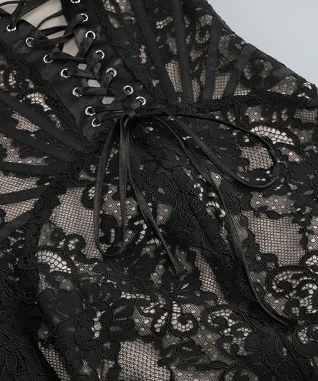 Robe de Soirée Dentelle Bustier Slim – Élégance & Sophistication