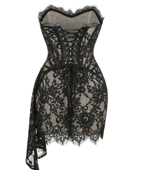 Robe de Soirée Dentelle Bustier Slim – Élégance & Sophistication