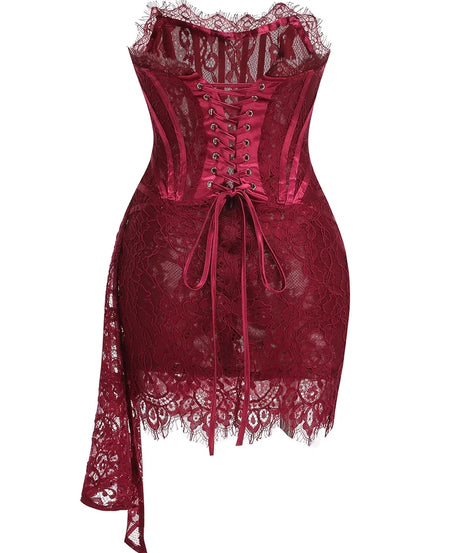 Robe de Soirée Dentelle Bustier Slim – Élégance & Sophistication