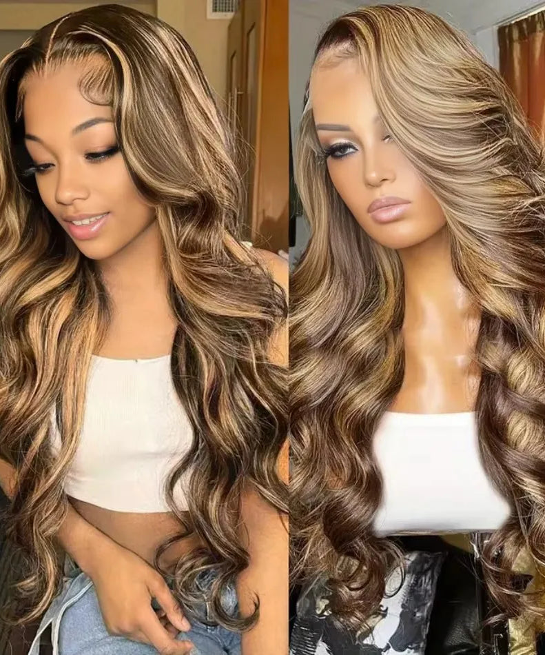 Perruque Lace Front HD Body Wave Miel 4/27 – 13x4 & 13x6