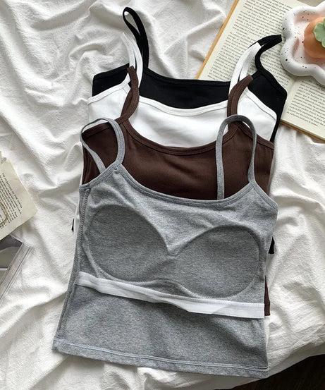 Camisole Bretelles Fines avec Coussinets Intégrés