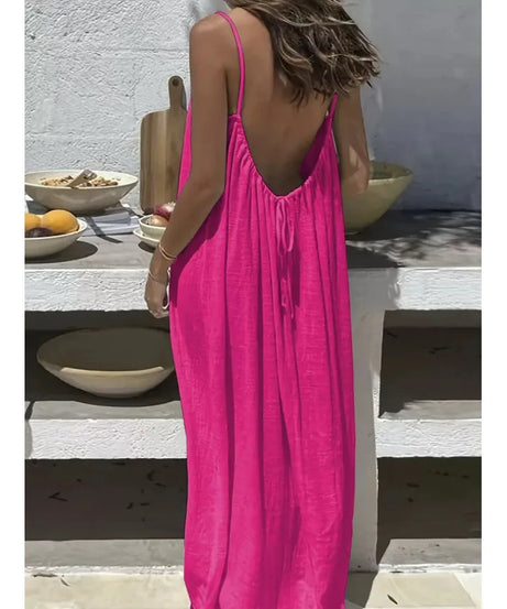 Robe Maxi Ample Sans Bretelles Dos Nu – Confort & Style