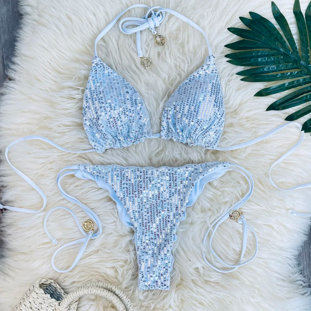 Bikini Pailleté 2 Pièces Étincelant – Maillot de Bain Festif