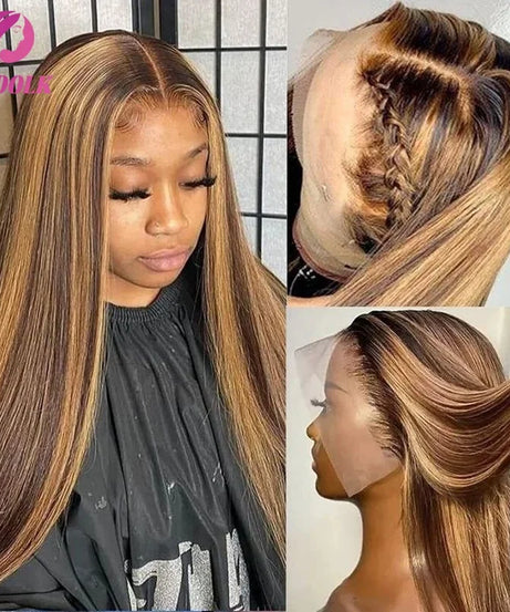 Perruque Lace Front Bone Straight Miel 4/27 – 5x5 & 13x4