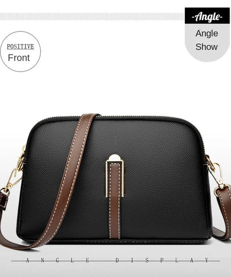 Sac Bandoulière Cuir Véritable Rabat Coque – Compact & Chic