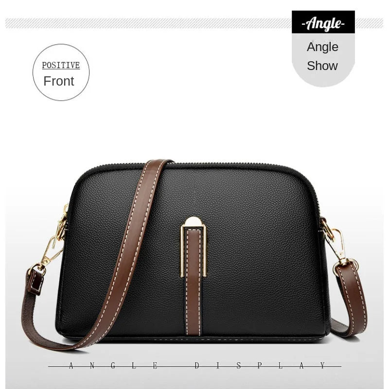 Sac Bandoulière Cuir Véritable Rabat Coque – Compact & Chic